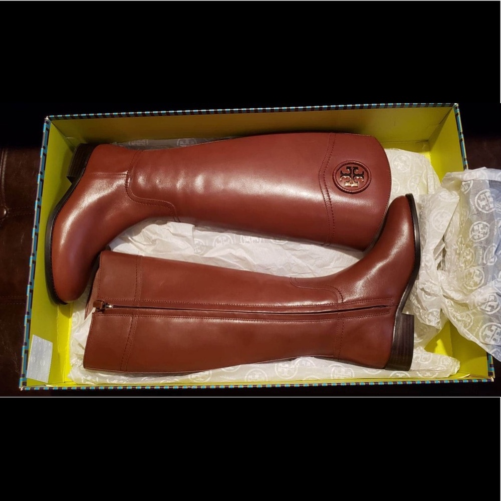 Authentic Tory Burch Brown Riding Boots NIB